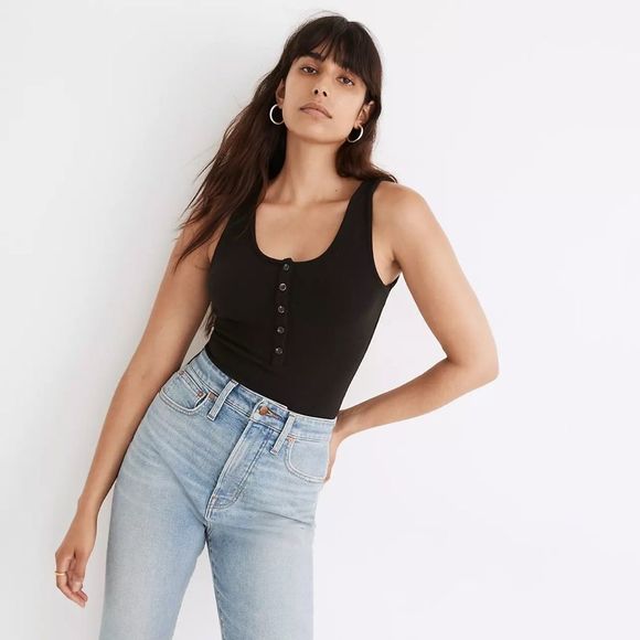NWT! Madewell Indie Henley Thong Bodysuit! - Picture 2 of 13